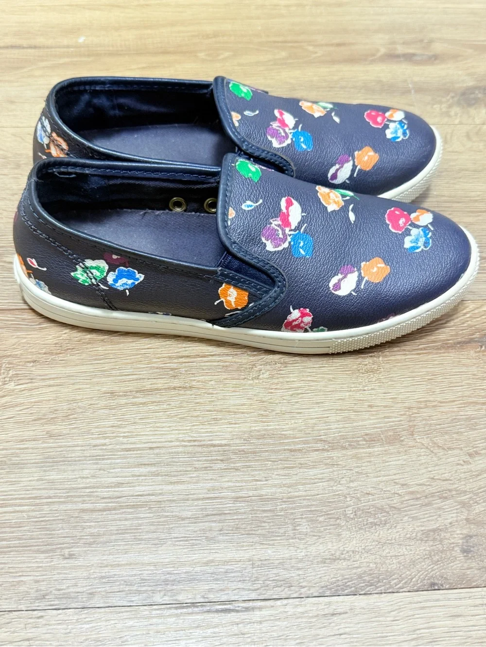 Coach Navy Floral Slip-On Sneakers